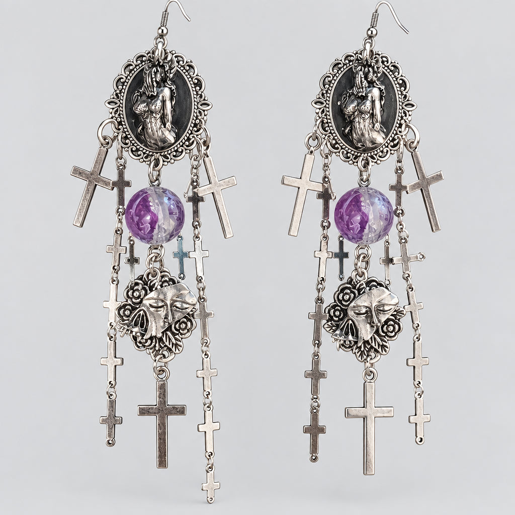 Saint's Tears Dangle earrings Punk Dark Alt Earrings Jewelry Personality Bold Fashion Handmade with love