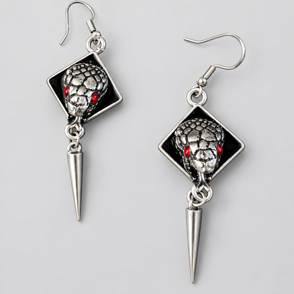 Red-Eyed Viper Dangle earrings Punk Dark Alt Earrings Jewelry Personality Bold Fashion