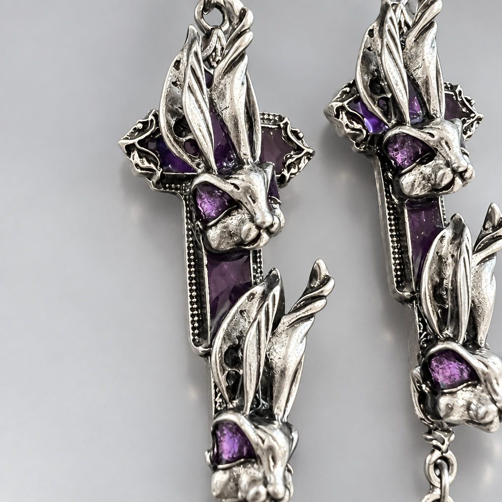 Fallen Cherub Dangle earrings Punk Dark Alt Earrings Jewelry Personality Bold Fashion Handmade with love