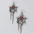 Serpent Cross Punk Dark Alt Earrings Handmade jewelry Personality Bold Fashion Handmade with love