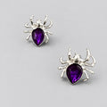Purple Spider Stud Earrings