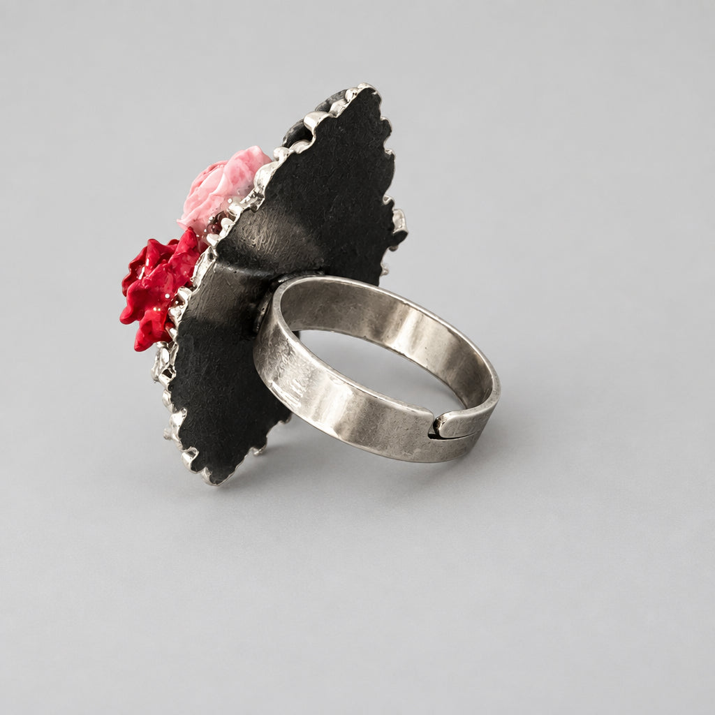Skull & Rose Ring Punk Dark Alt  Handmade jewelry Personality Bold Fashion Handmade with love