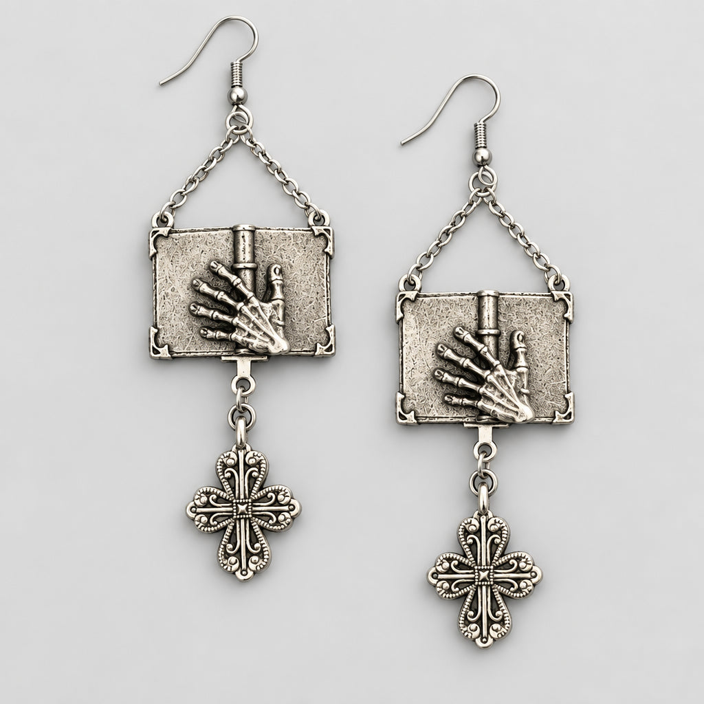 Witch's Grimoire Punk Dark Alt Earrings Handmade jewelry Personality Bold Fashion Handmade with love