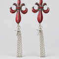Fleur-de-lis Dangle earrings Punk Dark Alt Earrings Handmade jewelry Personality Bold Fashion Handmade with love