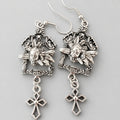 Shrine Angel Cross Dangle Earrings Punk Dark Alt Earrings Jewelry Personality Bold Fashion Handmade with love