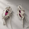 Caged Gem Dangle earrings Punk Dark Alt Earrings Handmade jewelry Personality Bold Fashion