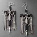 Black Lily Dangle earrings Punk Dark Alt Earrings Handmade jewelry Personality Bold Fashion Handmade with love