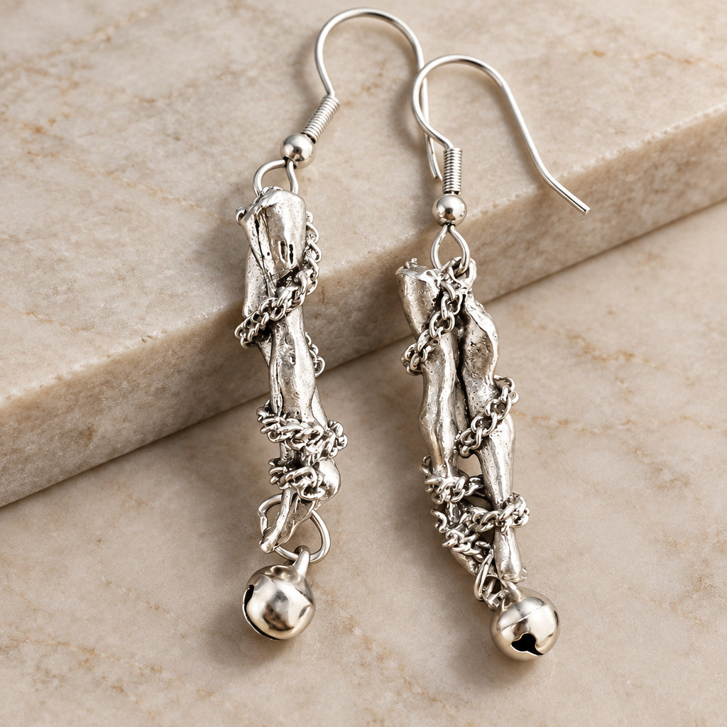 Bound Legs Dangle earrings Punk Dark Alt Earrings Handmade jewelry Personality Bold Fashion