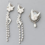 White Atlantis Earrings mermaid earrings+ Ring Punk Dark Alt Earrings+Ring  Handmade jewelry Personality Bold Fashion Handmade with love