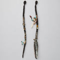 Handmade Mismatched Tribal Dreadlock Pair | Boho Goth Dreads with Wooden Beads, Tassels & Metal Charms