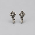 Vintage Snake Wrapped Cross Stud Earrings, Antique Silver Gothic Serpent Cross Earrings, Punk Dark Alternative Statement Ear Jewelry