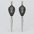 Gothic Snake Head Spike Dangle Earrings, Red Crystal Eyed Serpent Drop Earrings, Punk Dark Alternative Statement Ear Jewelry