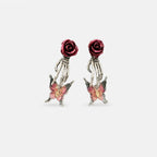Rosa Skeleton Hand Butterfly Earrings detail