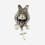 Gothic Bat Wing Skull Cross Ring