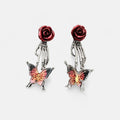 Rosa Skeleton Hand Butterfly Earrings